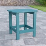 Flash Furniture Charlestown All-Weather Adirondack Side Table, 18-1/4inH x 18-3/4inW x 15inD, Teal