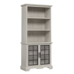 Sauder Carolina Grove 72inH 5-Shelf Bookcase With Glass Doors, Winter Oak