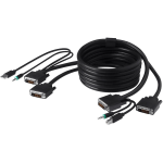 Belkin Dual DVI-D + USB A/B + Audio Combo Cable, 10ft - 10 ft - Black