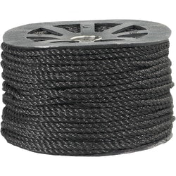 Partners Brand Twisted Polypropylene Rope, 1,150 Lb, 1/4in x 600ft, Black