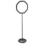 MasterVision Octagon Easy Clean Non-Magnetic Dry-Erase Whiteboard Sign Stand, 65in x 15 3/4in, Steel Frame With Black Finish