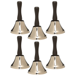 Ashley Productions Steel Hand Bells, 4in, Silver/Black, Pack Of 6 Bells