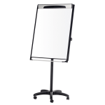 MasterVision Platinum PureWhite Porcelain Magnetic Mobile Dry-Erase Whiteboard Easel, 29in x 41in Metal Frame With Black/Gray Finish