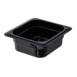 StorPlus 1/6-Size Plastic Food Pans, 2 1/2inH x 6 3/8inW x 6 3/4inD, Black, Pack Of 6