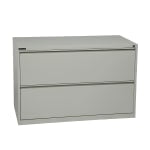 Office Star Core 42inW x 19-3/4inD Lateral 2-Drawer File Cabinet, Light Gray