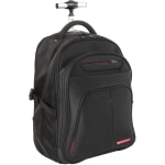 Swiss Mobility Carrying Case (Rolling Backpack) for 15.6in Notebook - Black - Bump Resistant Interior, Scratch Resistant Interior - Shoulder Strap, Telescoping Handle - 16in Height x 2in Width x 12in Depth - 1 Each