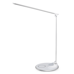 WorkPro LED USB Desk Lamp with Wireless Charger, 16-1/2inH, White/Silver