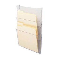 Deflecto Unbreakable DocuPocket Wall Files, Letter Size, Clear, Pack Of 3 Files