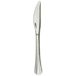 WNA Reflections Heavyweight Plastic Knives, 7 1/2in, Silver, Case Of 600