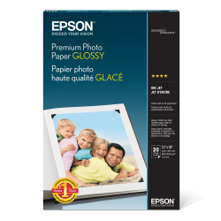 Epson Glossy Photo Paper, 13in x 19in, Pack Of 20 Sheets