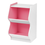 IRIS 27inH 2-Tier Bookshelf With Footboard, White/Pink