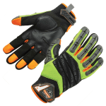 Ergodyne ProFlex 924 Hybrid Dorsal Impact-Reducing Gloves, XXL, Lime