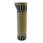 PAP-R Tubular Coin Wrappers - Total $2.00 in 40 Coins of 5cents Denomination - Heavy Duty, Burst Resistant - Kraft - Blue