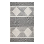 Anji Mountain Oboto Hand-Loomed Tribal Rug, 5ft x 8ft, Black/White