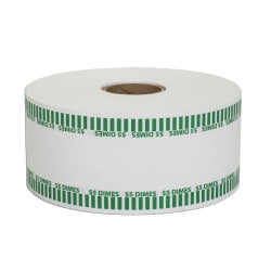 Coin-Tainer Automatic Coin-Wrapper Roll, Dimes, Green, Roll Of 1,900