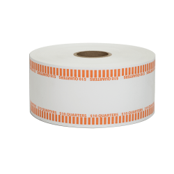 Pap-R Products Automatic Coin-Wrapper Roll, Quarters, Orange, Roll Of 1,900