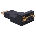 QVS DisplayPort Male to VGA Female Digital Video Adaptor - 1 x 20-pin DisplayPort DisplayPort 1.1a Digital Audio/Video Male - 1 x 15-pin HD-15 VGA Female - Gold Connector - Black, Blue