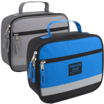 Trailmaker Lunch Boxes, 4in x 9in x 7-1/4in, Gray/Blue, Pack Of 24 Boxes