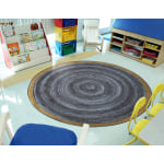 Joy Carpets Feeling Natural Kids Round Area Rug, 5-1/3ft x 5-1/3ft, Slate