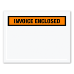 Tape Logic "Invoice Enclosed" Envelopes, Panel Face, 7in x 5 1/2in, Orange, Pack Of 1,000