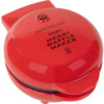 Nostalgia MyMini Personal Electric Waffle Maker, 3-3/4inH x 6-1/2inW x 5-1/4inD, Red Heart