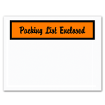 Tape Logic "Packing List Enclosed" Envelopes,Panel Face, 4 1/2in x 6in, Orange, Pack Of 1,000