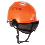 Ergodyne Skullerz 8975V Anti-Fog Class C Safety Helmet With Visor, Smoke Lens, Orange