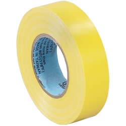 Tape Logic 6180 Electrical Tape, 1.25in Core, 0.75in x 60ft, Yellow, Case Of 10