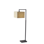 Adesso Richard Floor Lamp, 60inH, Beige/Black