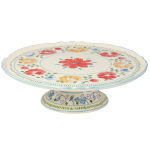 Gibson Elite Anaya Hand-Painted Stoneware Cake Stand, 12in, Multicolor