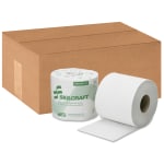 SKILCRAFT 1-Ply Individually Wrapped Toilet Paper, 100% Recycled, 1000 Sheets Per Roll, Pack Of 96 Rolls (AbilityOne 8540-01-630-8728)