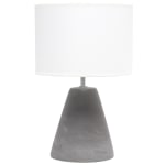 Simple Designs Pinnacle Concrete Table Lamp, 14-1/4inH, White Shade/Gray Base