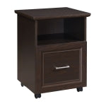 Office Star Jefferson 17inD Rolling Vertical File Cabinet With Lockdowel Fastening System, Espresso