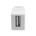 Eaton Tripp Lite Series USB 2.0 All-in-One Keystone/Panel Mount Coupler (F/F), White - USB adapter - USB (F) to USB (F) - USB 2.0 - molded - white