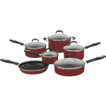 Cuisinart Advantage 11-Piece Aluminum Non-Stick Cookware Set, Red