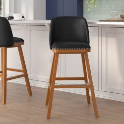 National Public Seating 18in - 24in Height Adjustable Swivel Stool, Burgundy Steel Seat, Black Frame