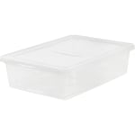 IRIS 28-quart Storage Box - External Dimensions: 24in Width x 16.3in Depth x 6in Height - 7 gal - Snap-in Lid Closure - Stackable - Plastic - Clear - For Clothes, Shoes - 1 Each