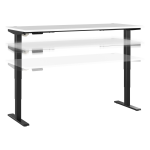 Bush Business Furniture Move 40 Series Electric 72inW x 30inD Electric Height-Adjustable Standing Desk, White/Black, Standard Delivery