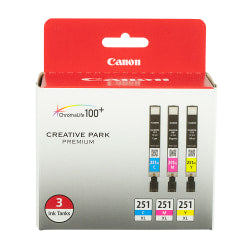 Canon 251XL High-Yield Cyan, Magenta, Yellow Ink Cartridges, Pack Of 3