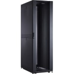 CyberPower CR42U11001 Rack Enclosures - 42U 19in Rack Enclosure, 600mm wide, 1070mm deep, hex perforated metal door, 2 side panels per side, locking doors/side panels, black, with casters, 3000lbs (1365kg) loading capacity, 5 year warranty