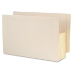 Smead Tyvek-Lined Gusset End-Tab File Pockets, Legal Size, 5 1/4in Expansion, Manila, Box Of 10