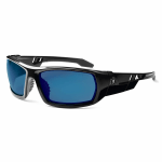 Ergodyne Skullerz Safety Glasses, Odin, Black Frame, Blue Mirror Lens