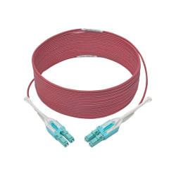 Tripp Lite 3M 10 Gb Duplex Multimode 50/125 OM4 LSZH Fiber Patch Cable (LC/LC), Push/Pull Tabs, Magenta, 3 m (10 ft.) - Patch cable - LC multi-mode (M) to LC multi-mode (M) - 3 m - fiber optic - duplex - 50 / 125 micron - IEEE 802.3ae/OM4