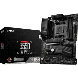 MSI B550-A PRO Desktop Motherboard - AMD B550 Chipset - Socket AM4 - ATX - 128 GB DDR4 SDRAM Maximum RAM - DIMM, UDIMM - 4 x Memory Slots - Gigabit Ethernet - HDMI - DisplayPort - 6 x SATA Interfaces