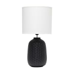 Simple Designs Purled Texture Table Lamp, 20-7/16inH, White/Black