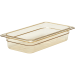 Cambro H-Pan High-Heat GN 1/3 Food Pans, 2inH x 6-15/16inW x 12-3/4inD, Amber, Pack Of 6 Pans