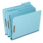 Pendaflex Heavy-Duty Pressboard Folders With Embossed Fasteners, Letter Size, 100% Recycled, Blue, Pack Of 25