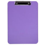 JAM Paper Plastic Clipboards with Metal Clip, 9in x 13in, Purple, Pack Of 12