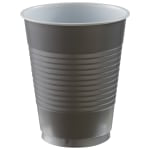 Amscan Plastic Cups, 18 Oz, Silver, Set Of 150 Cups