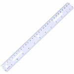 Business Source 12in Ruler - 12in Length 1.3in Width - 1/16 Graduations - Metric, Imperial Measuring System - Plastic - 1 Each - White